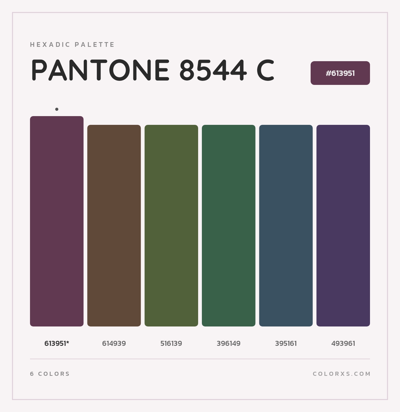 PANTONE 8544 C - Hexadic Color Palette