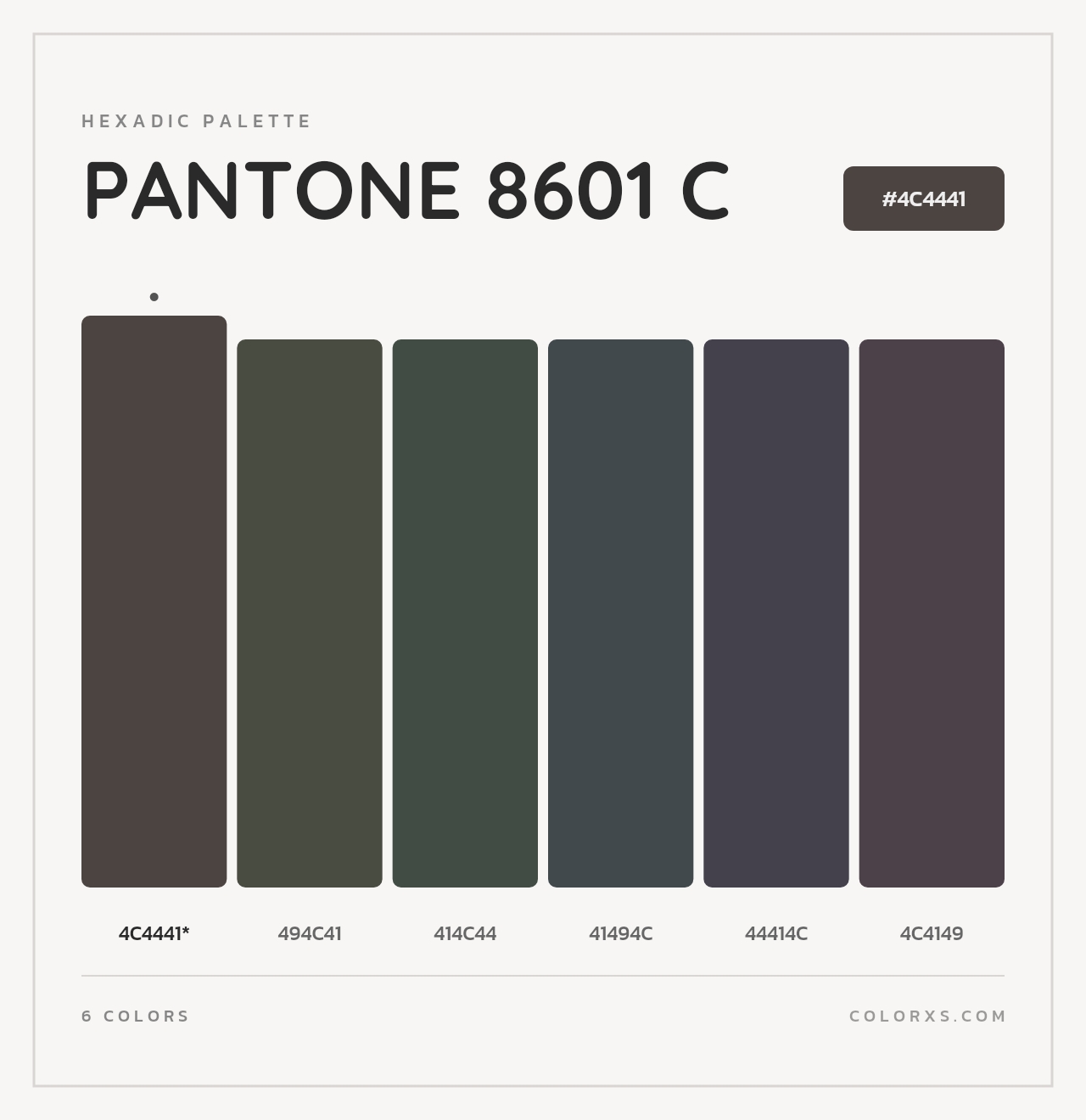PANTONE 8601 C - Hexadic Color Palette