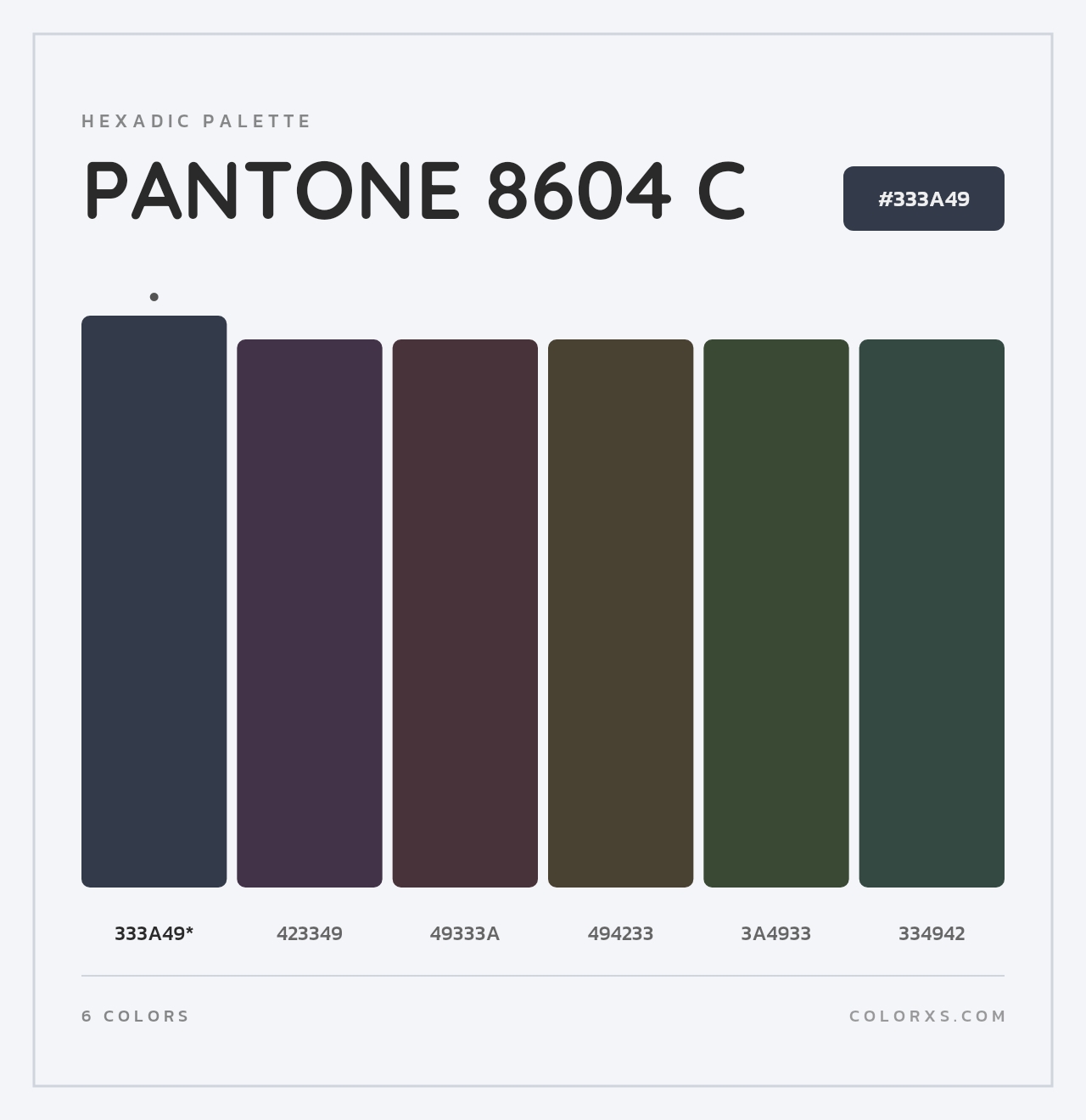 PANTONE 8604 C - Hexadic Color Palette