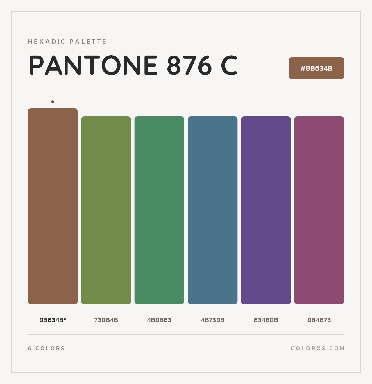 PANTONE 876 C - Hexadic Color Palette