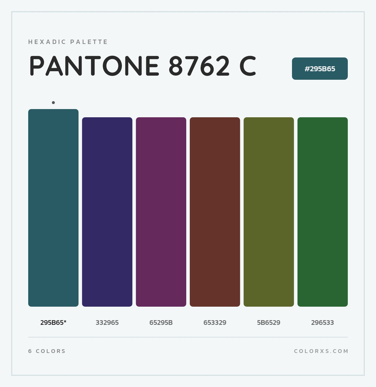 PANTONE 8762 C - Hexadic Color Palette