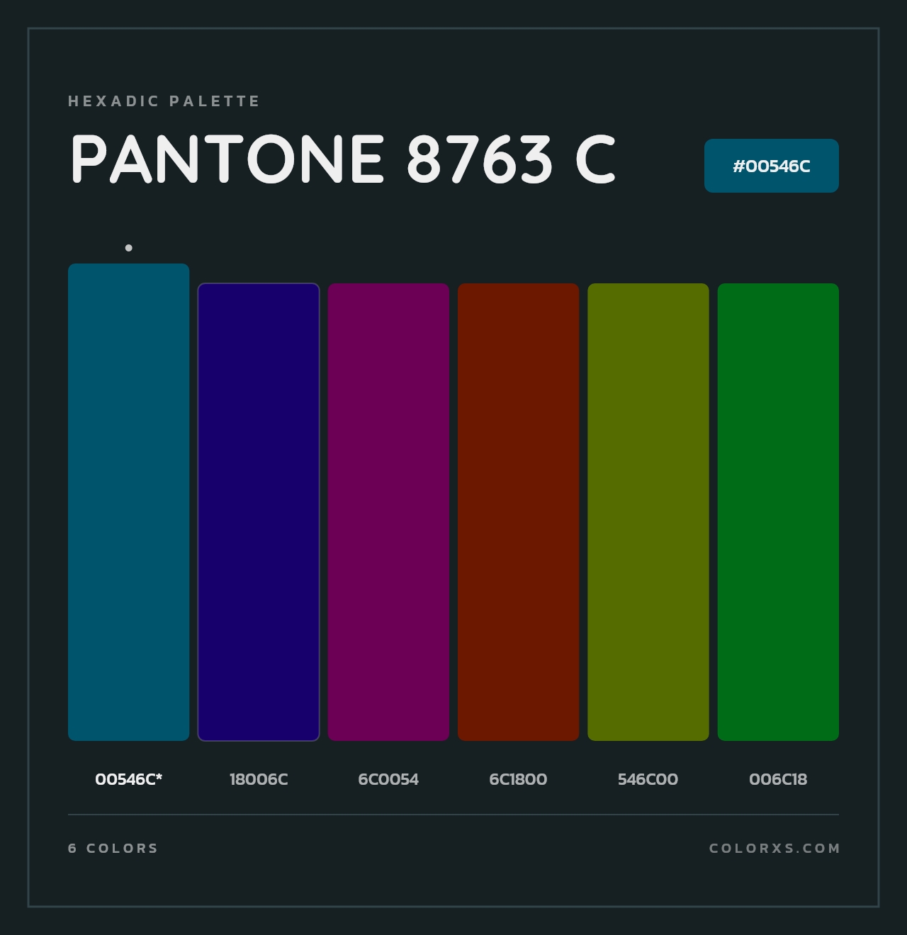 PANTONE 8763 C - Hexadic Color Palette