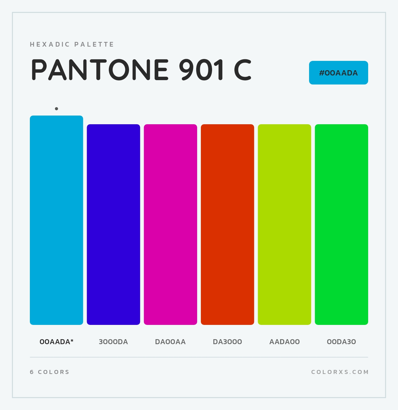 PANTONE 901 C - Hexadic Color Palette