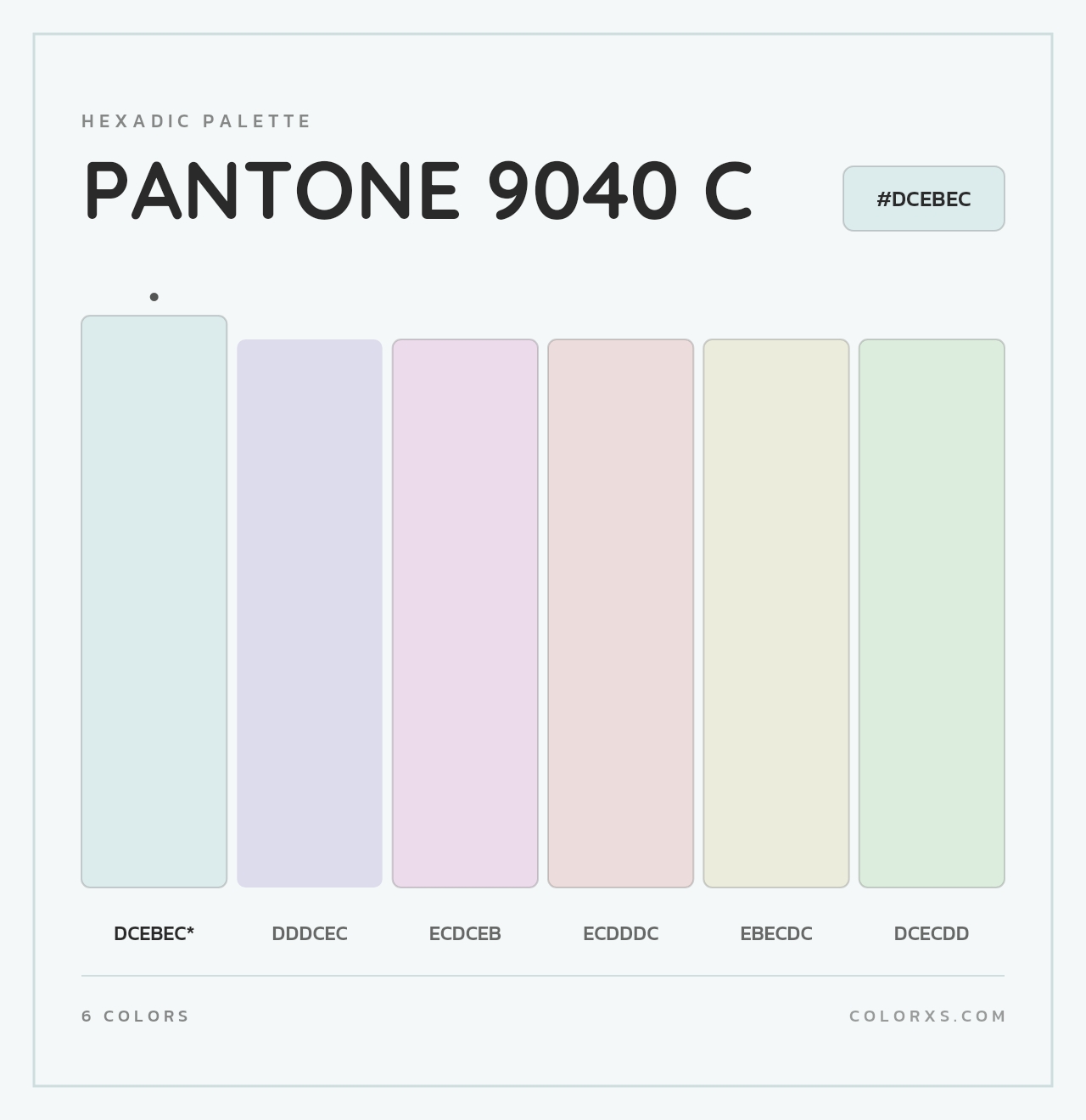 PANTONE 9040 C - Hexadic Color Palette