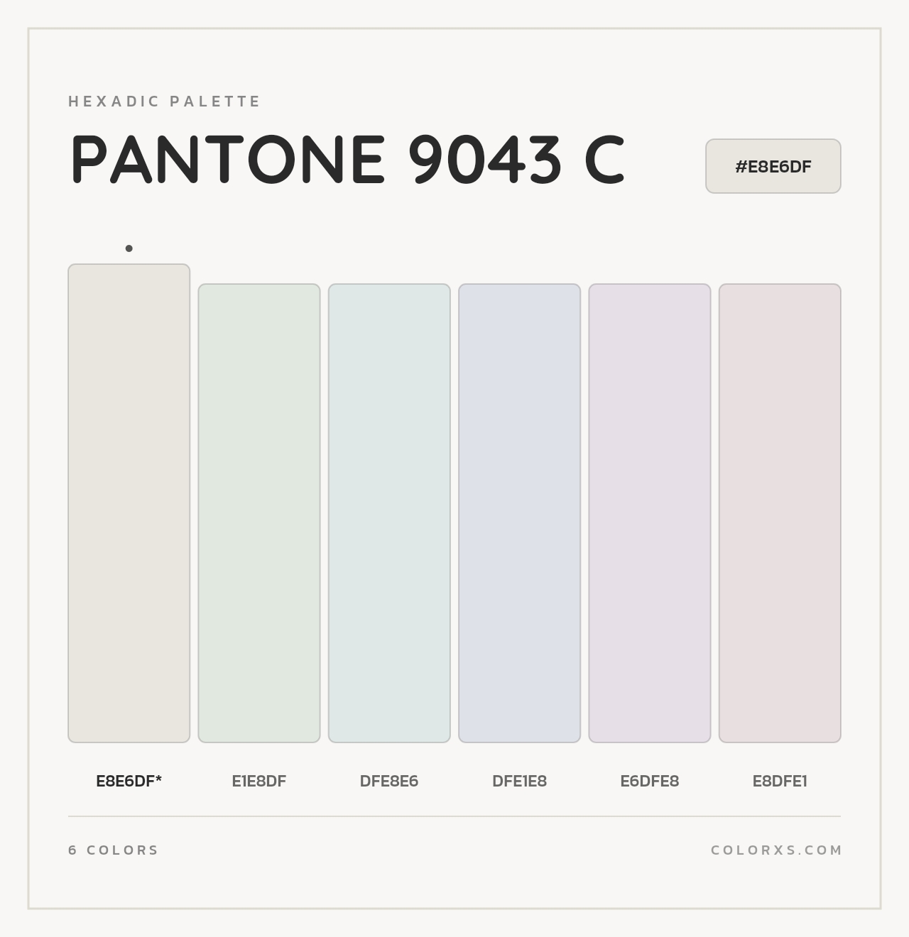 PANTONE 9043 C - Hexadic Color Palette