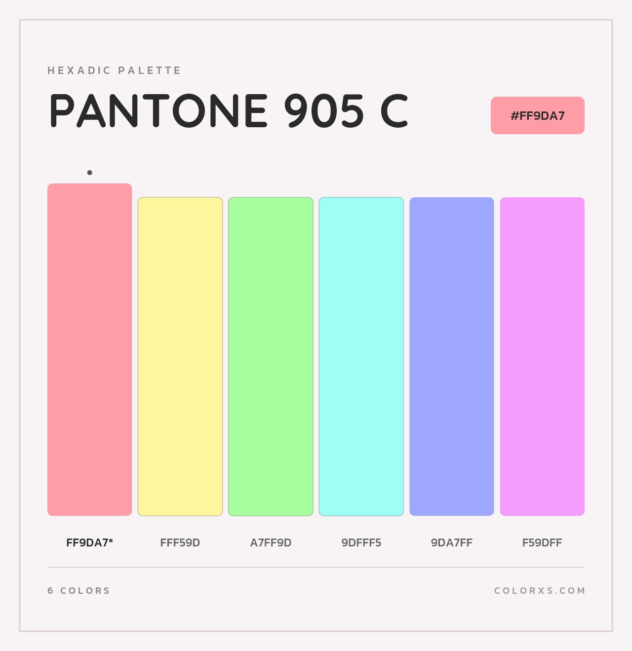 PANTONE 905 C - Hexadic Color Palette