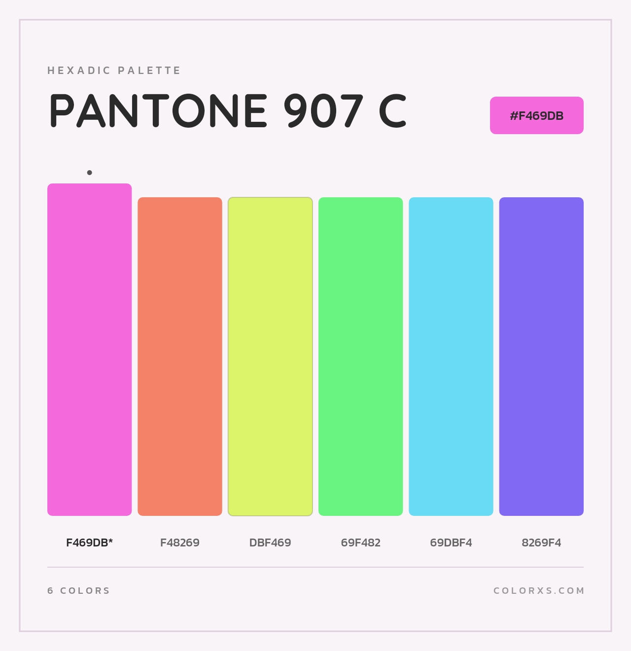 PANTONE 907 C - Hexadic Color Palette