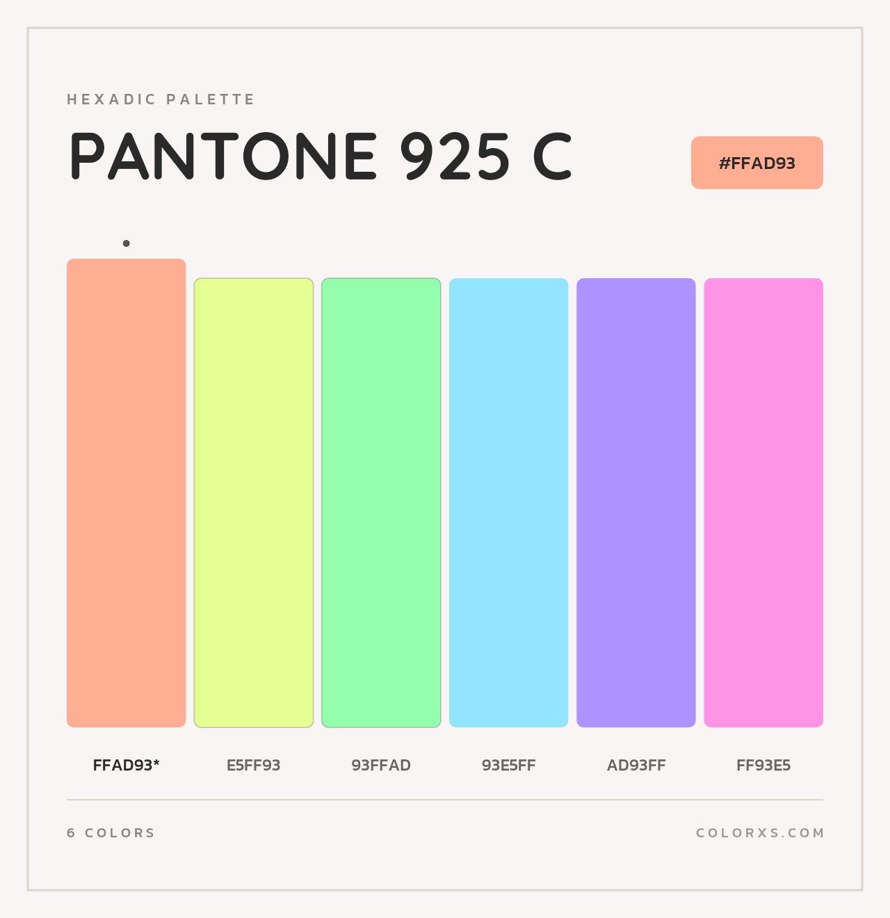 PANTONE 925 C - Hexadic Color Palette