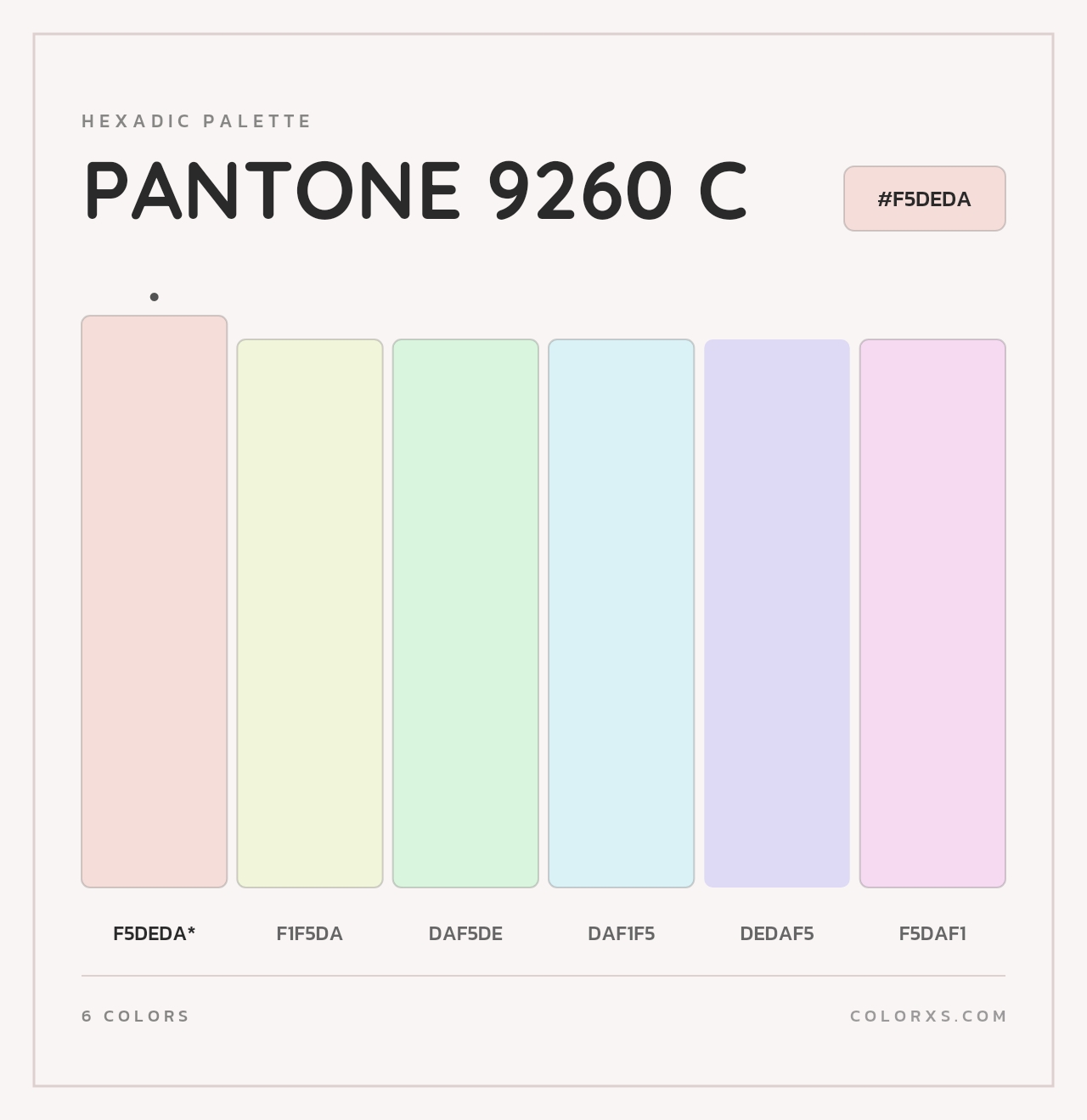 PANTONE 9260 C - Hexadic Color Palette