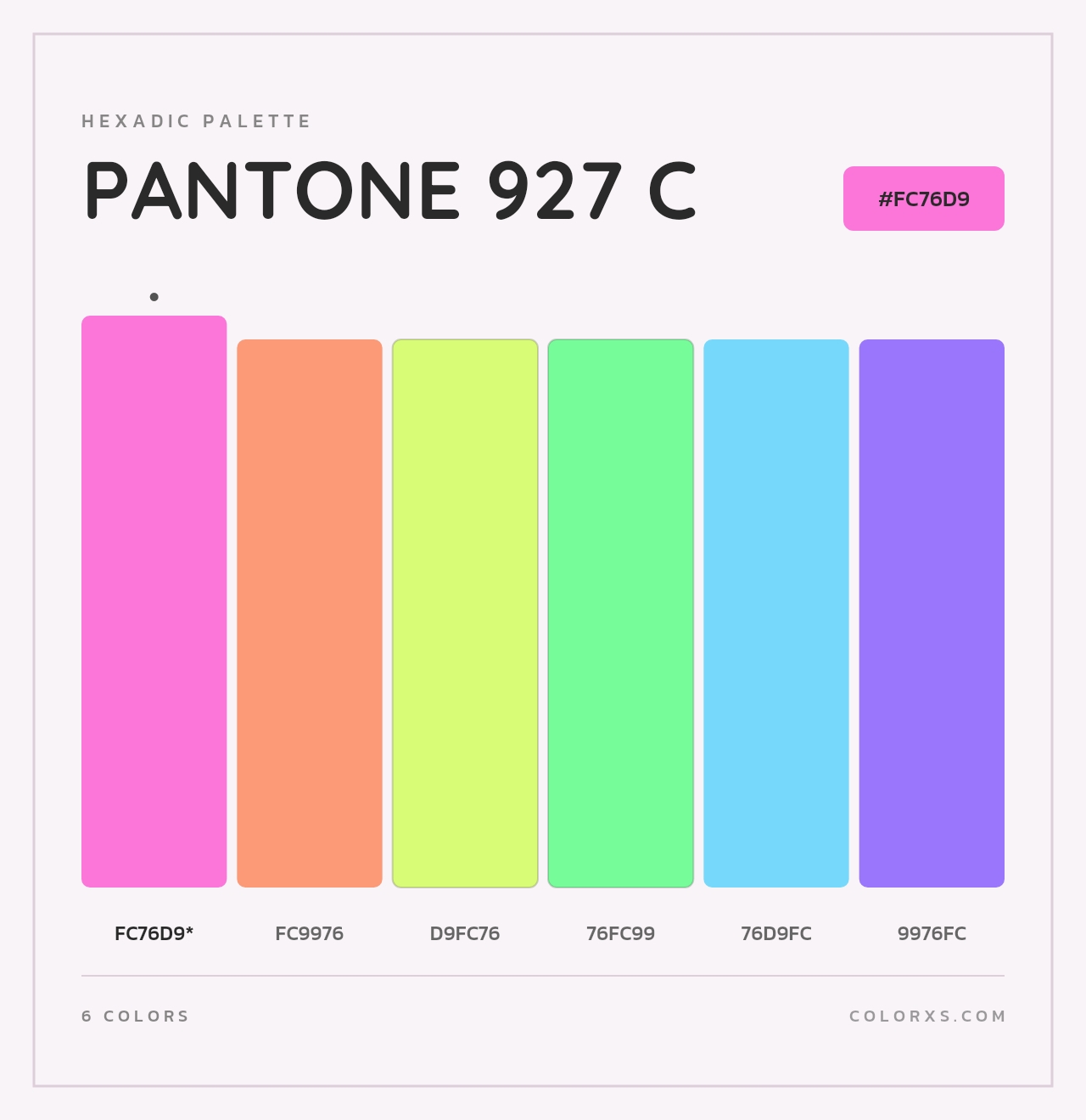 PANTONE 927 C - Hexadic Color Palette