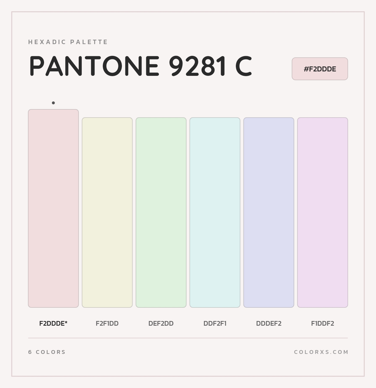 PANTONE 9281 C - Hexadic Color Palette
