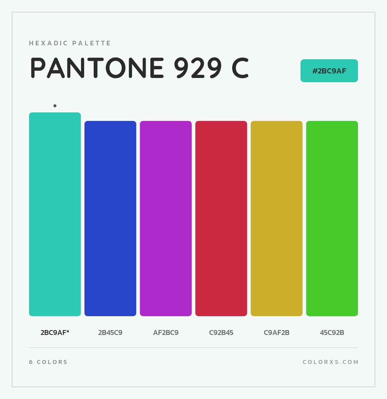 PANTONE 929 C - Hexadic Color Palette