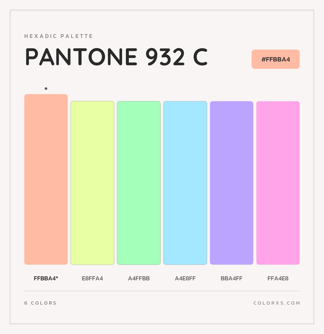 PANTONE 932 C - Hexadic Color Palette