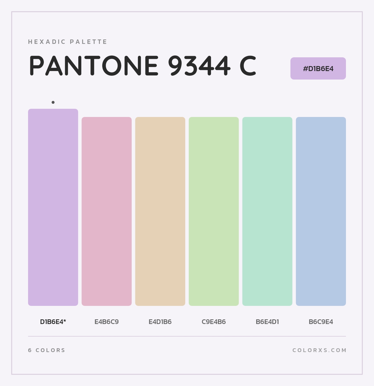 PANTONE 9344 C - Hexadic Color Palette