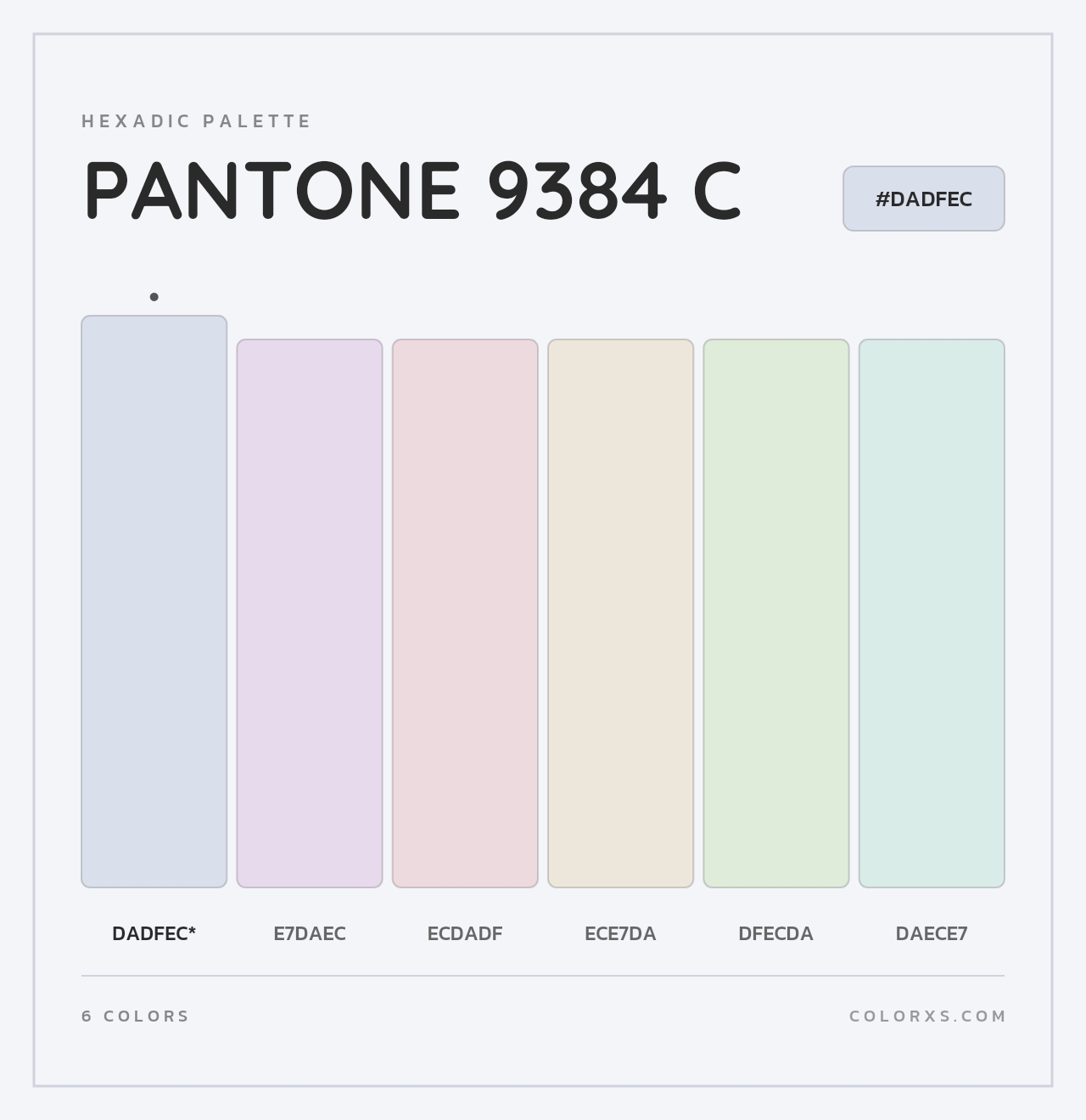 PANTONE 9384 C - Hexadic Color Palette
