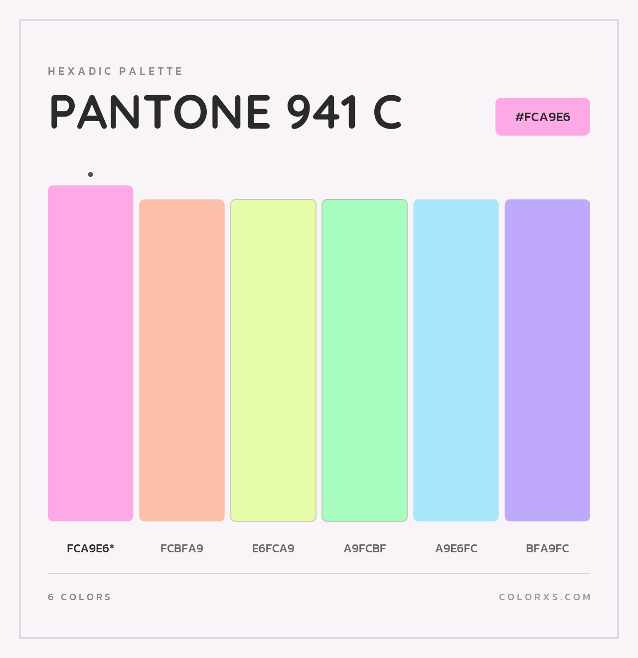 PANTONE 941 C - Hexadic Color Palette