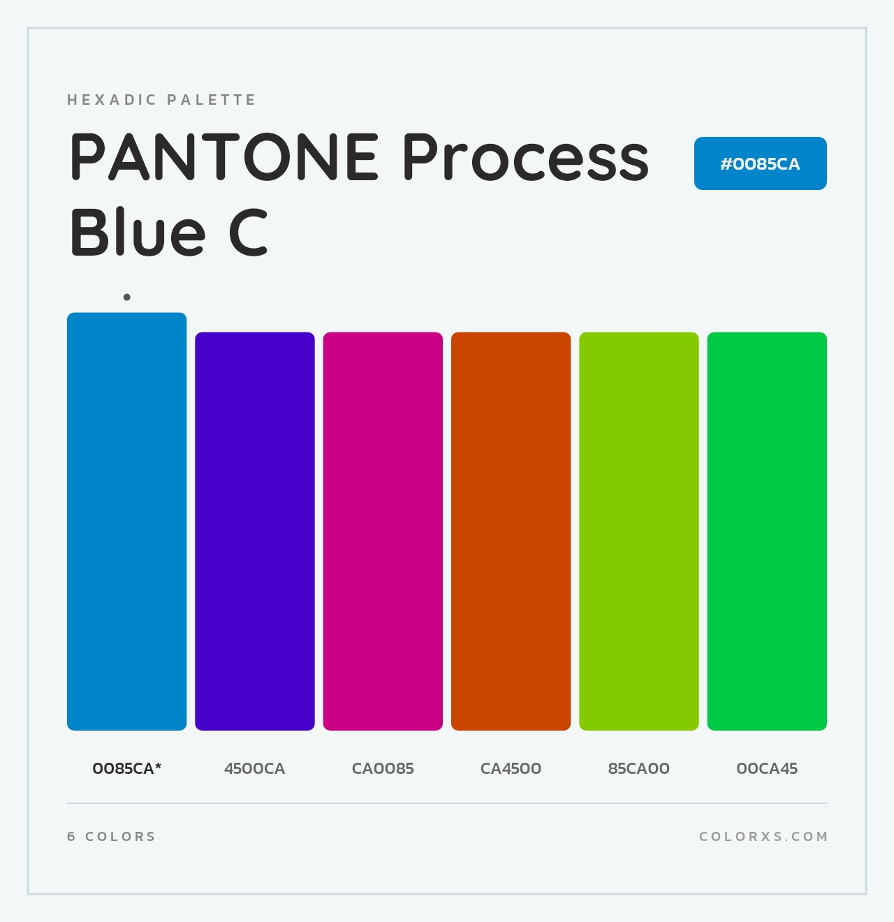 PANTONE Process Blue C - Hexadic Color Palette