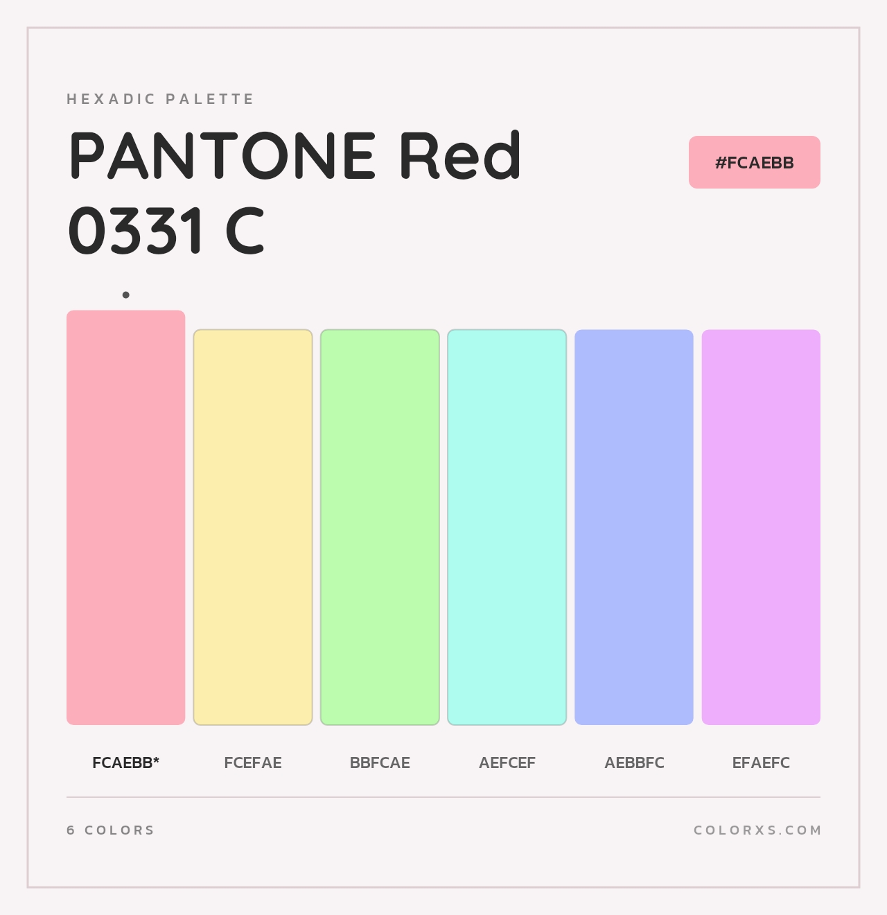 PANTONE Red 0331 C - Hexadic Color Palette