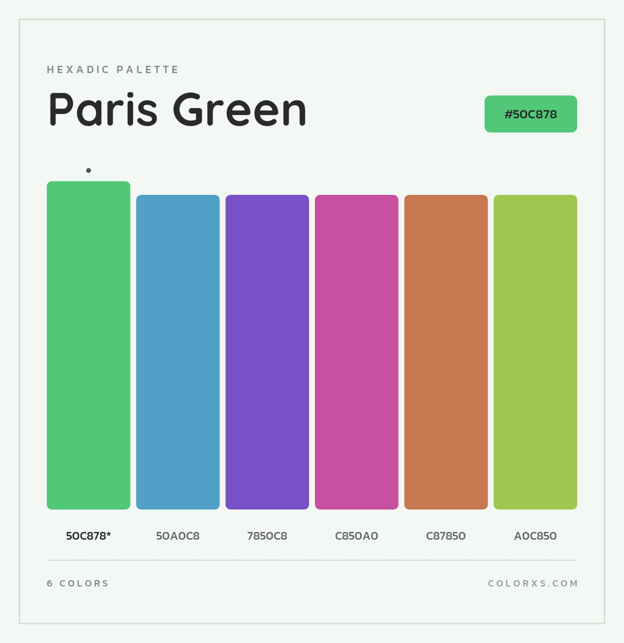 Paris Green - Hexadic Color Palette