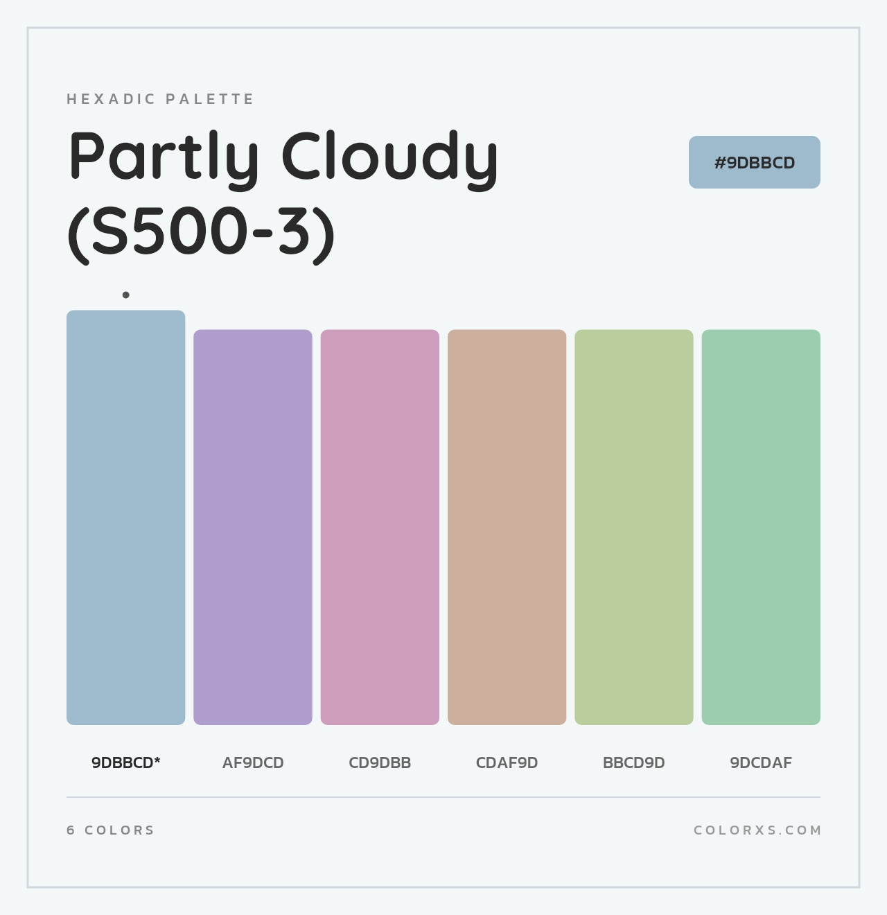 Partly Cloudy (S500-3) - Hexadic Color Palette
