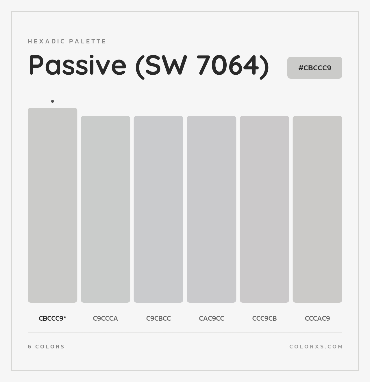 Passive (SW 7064) - Hexadic Color Palette