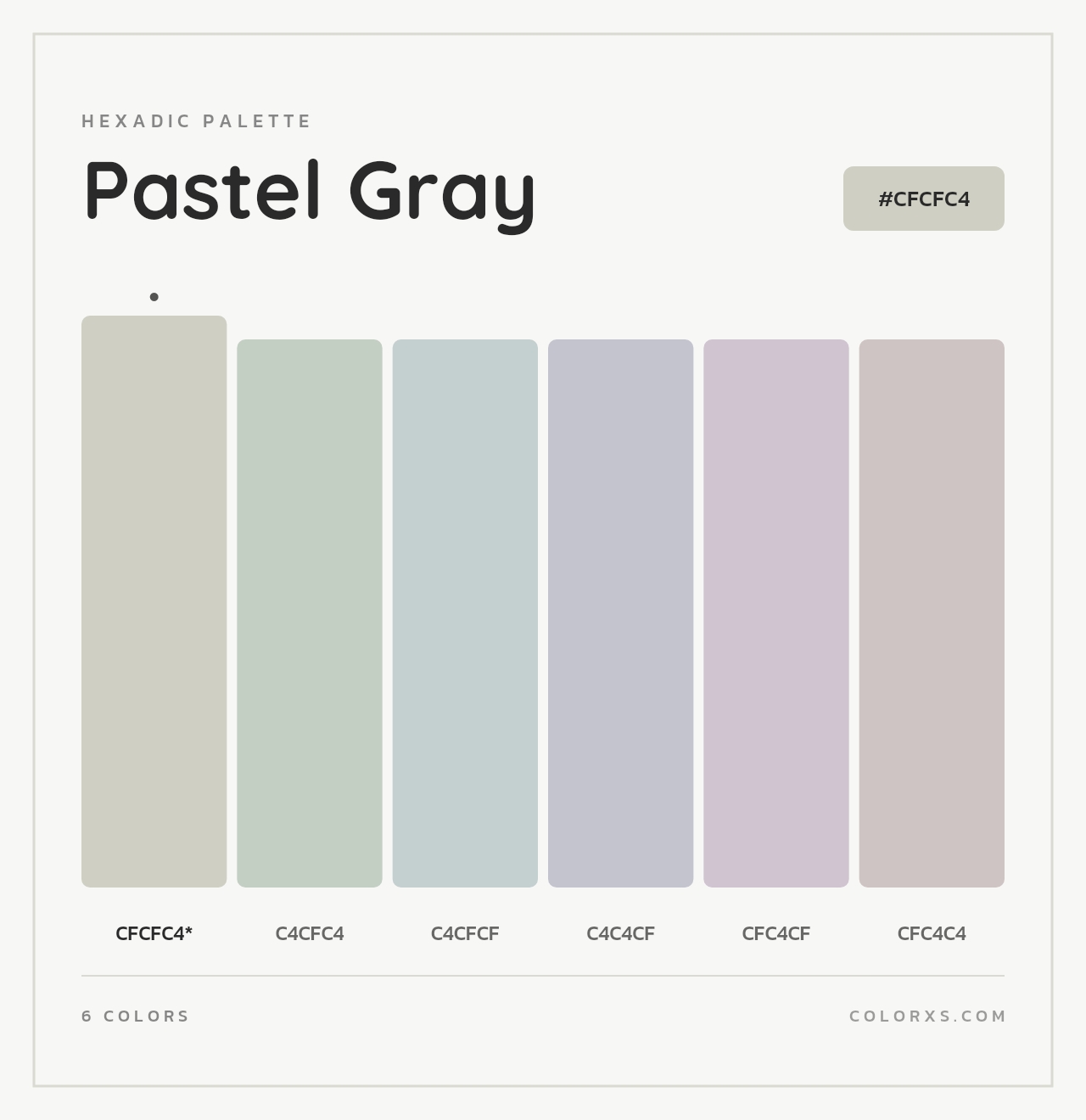 Pastel Gray - Hexadic Color Palette
