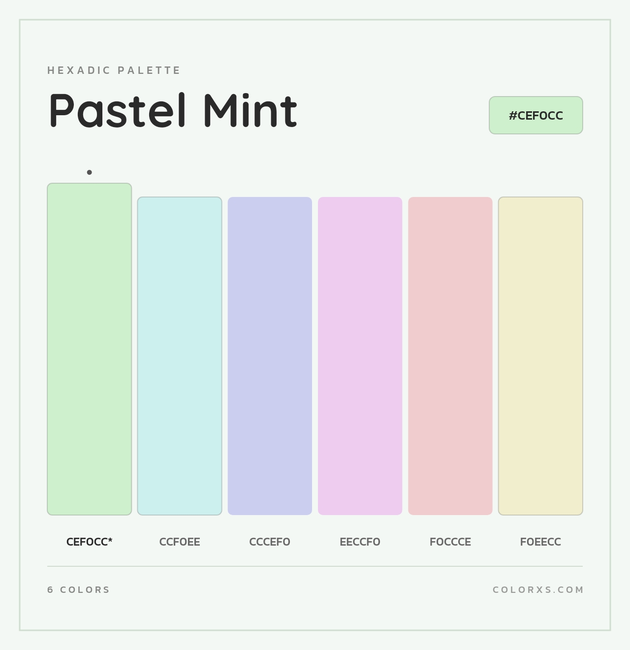 Pastel Mint - Hexadic Color Palette
