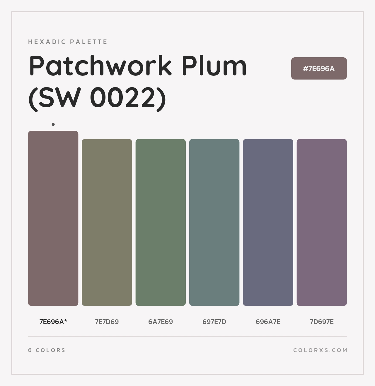 Patchwork Plum (SW 0022) - Hexadic Color Palette
