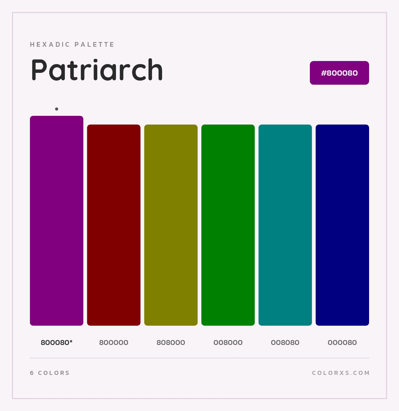 Patriarch - Hexadic Color Palette