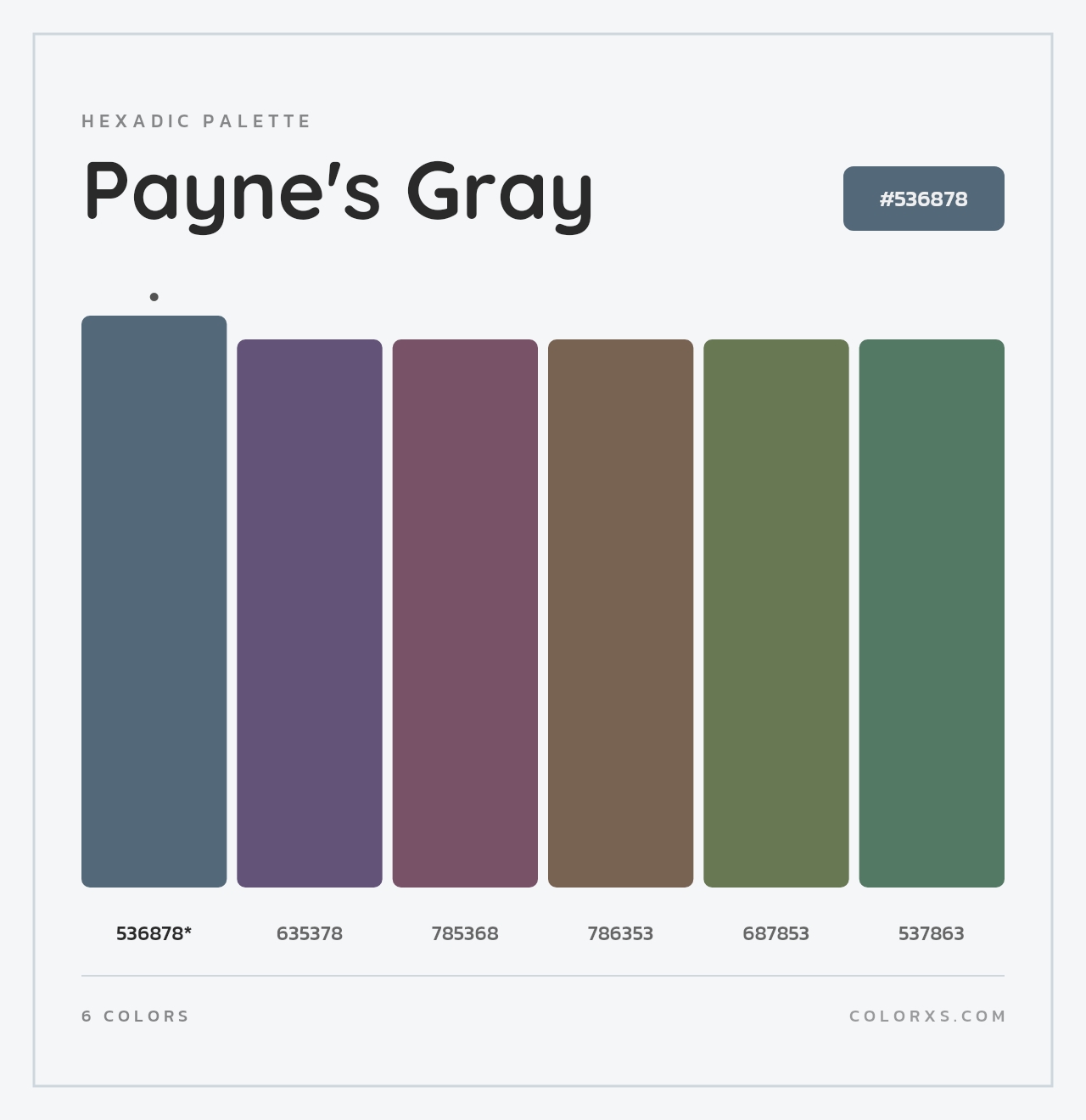 Payne's Gray - Hexadic Color Palette
