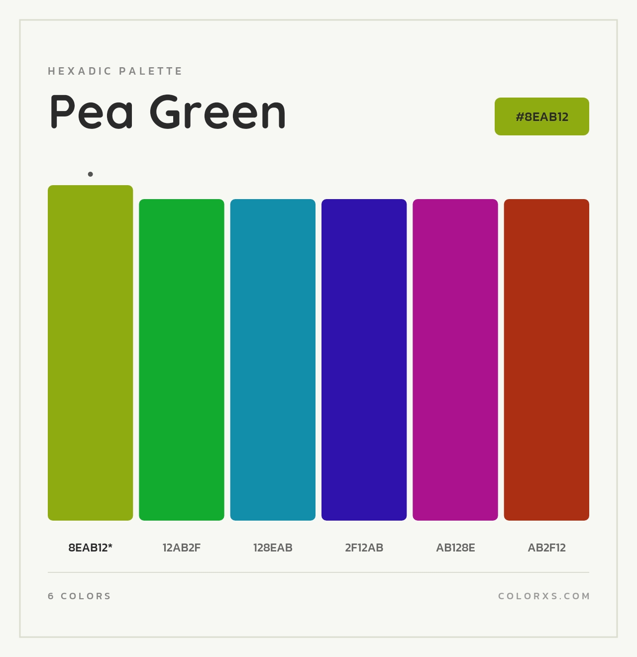 Pea Green - Hexadic Color Palette