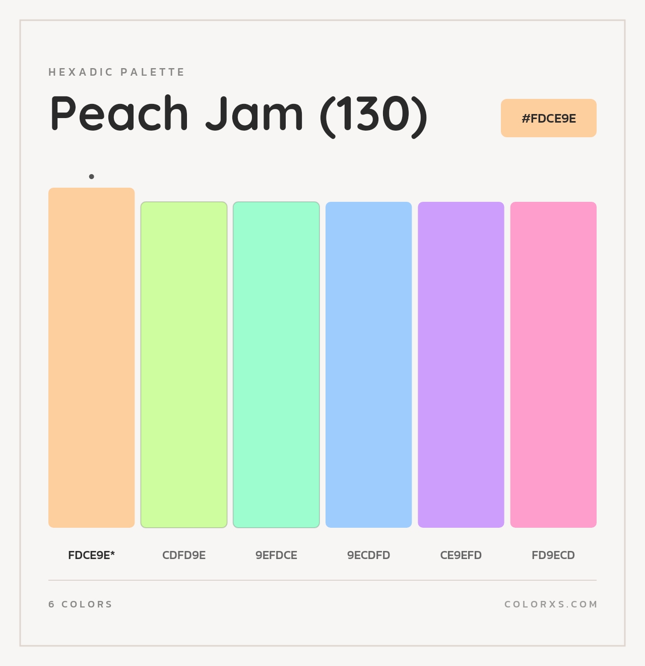 Peach Jam (130) - Hexadic Color Palette