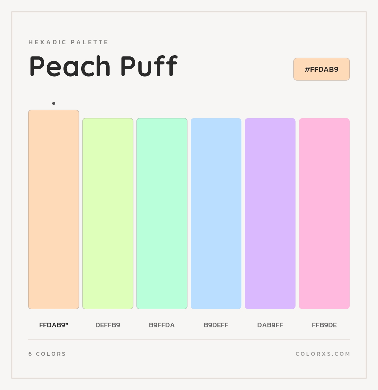 Peach Puff - Hexadic Color Palette