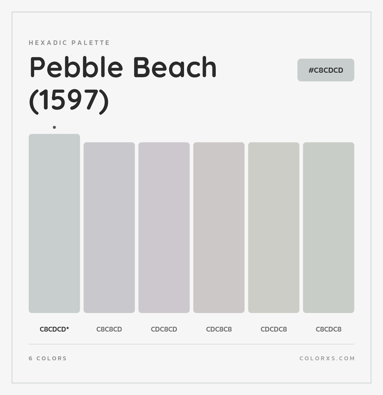 Pebble Beach (1597) - Hexadic Color Palette