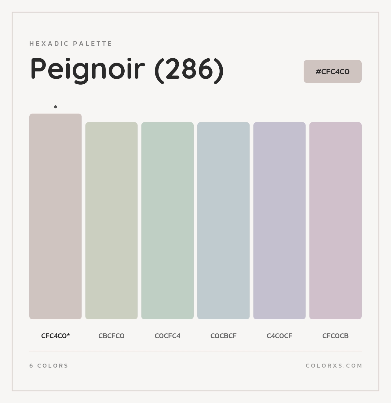 Peignoir (286) - Hexadic Color Palette