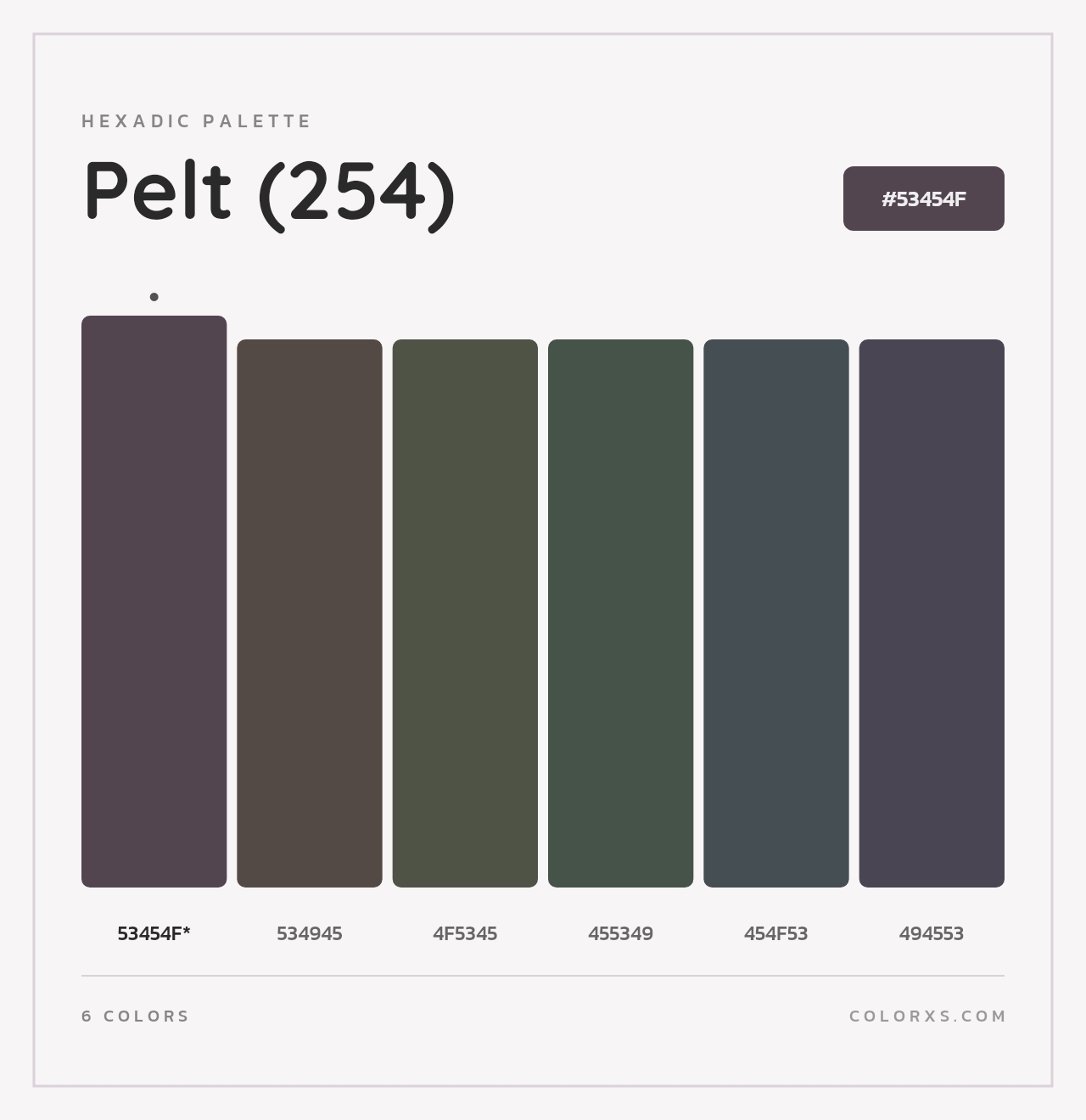 Pelt (254) - Hexadic Color Palette