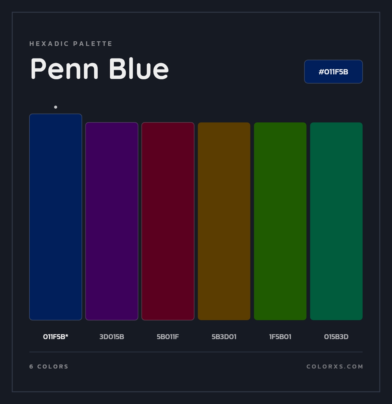 Penn Blue - Hexadic Color Palette
