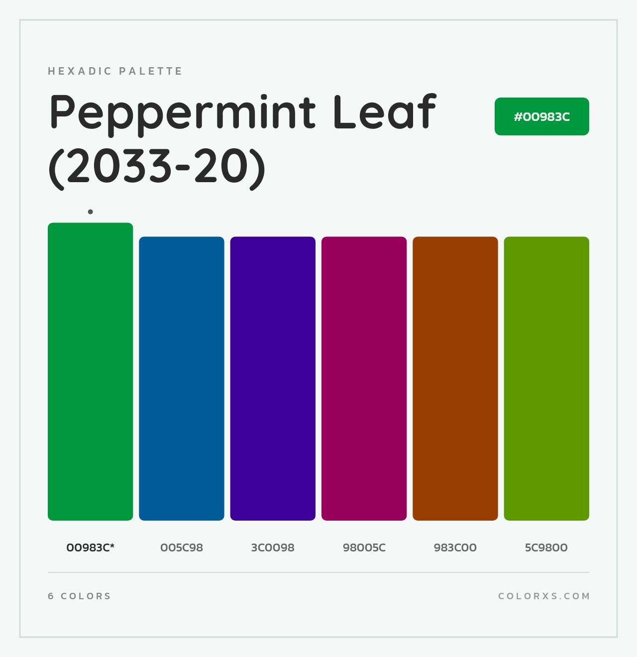 Peppermint Leaf (2033-20) - Hexadic Color Palette