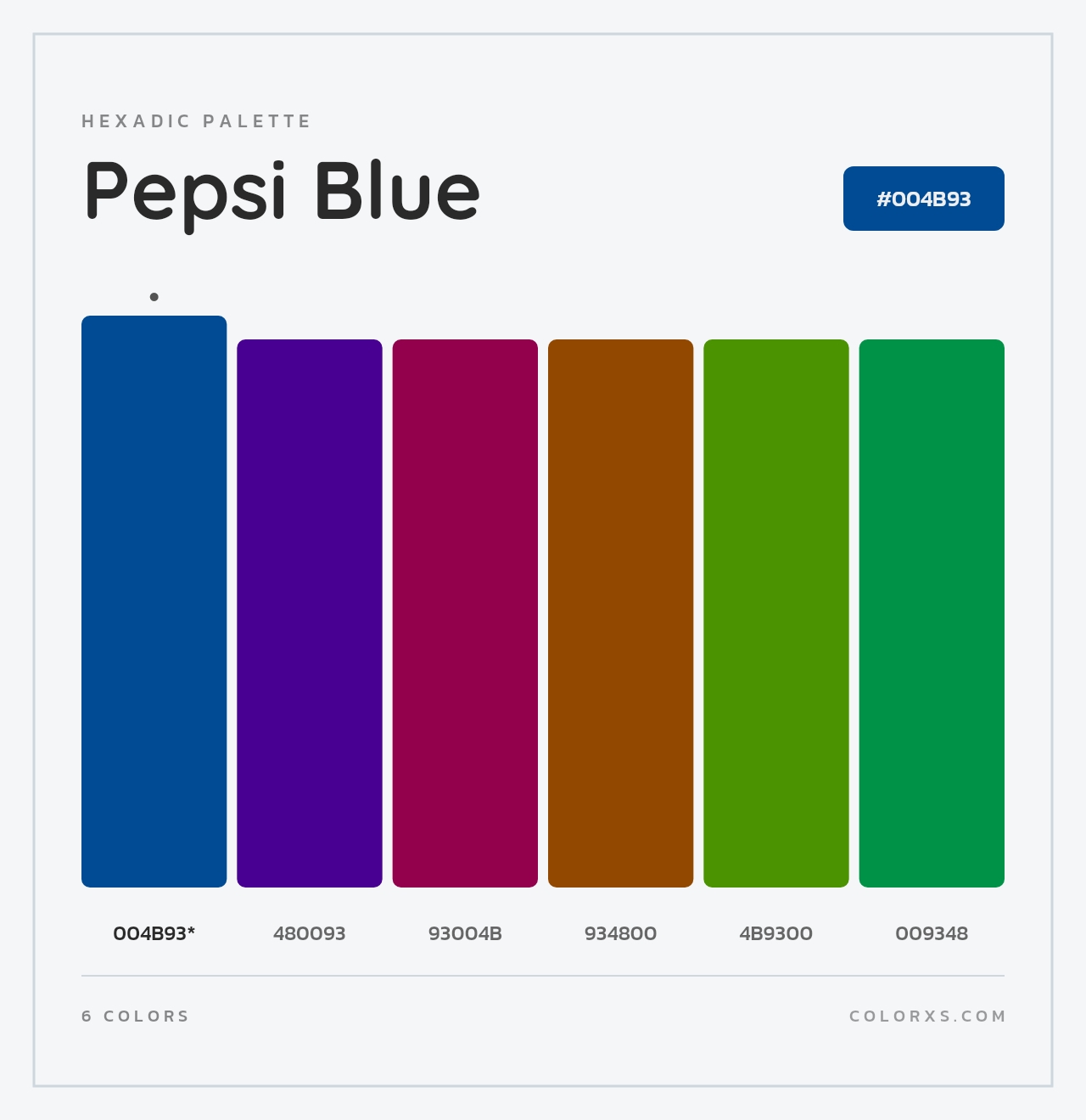 Pepsi Blue - Hexadic Color Palette