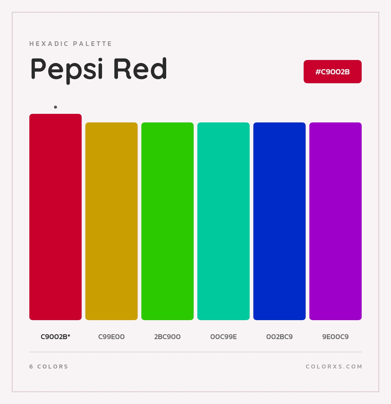 Pepsi Red - Hexadic Color Palette
