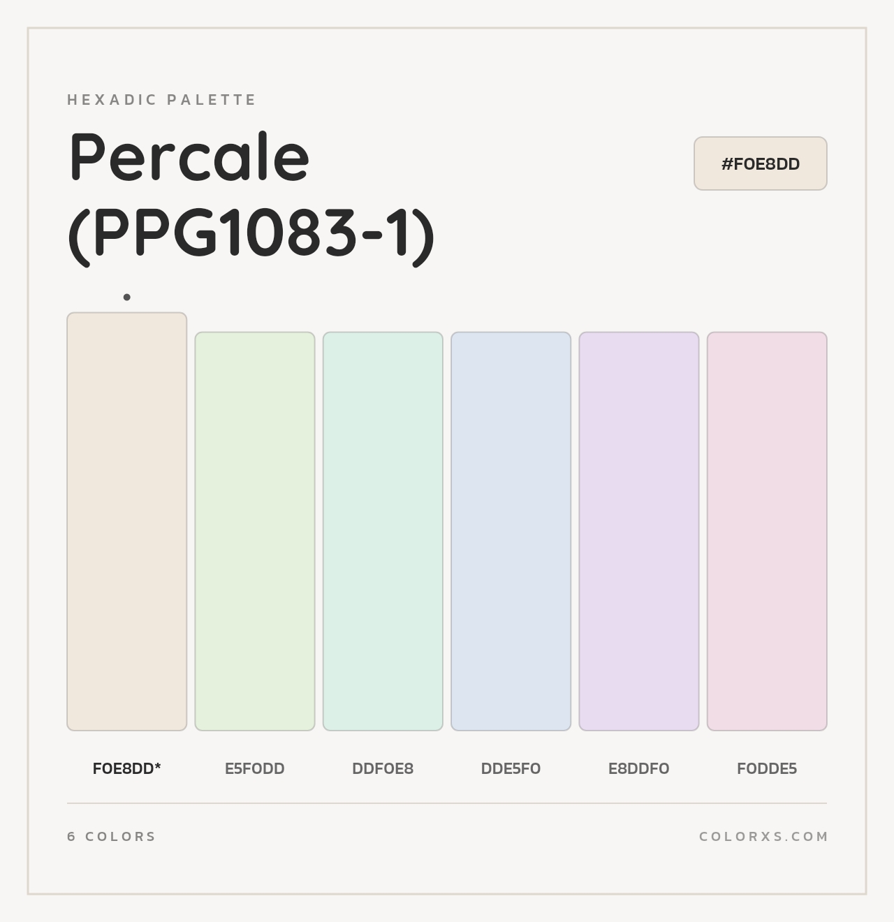 Percale (PPG1083-1) - Hexadic Color Palette