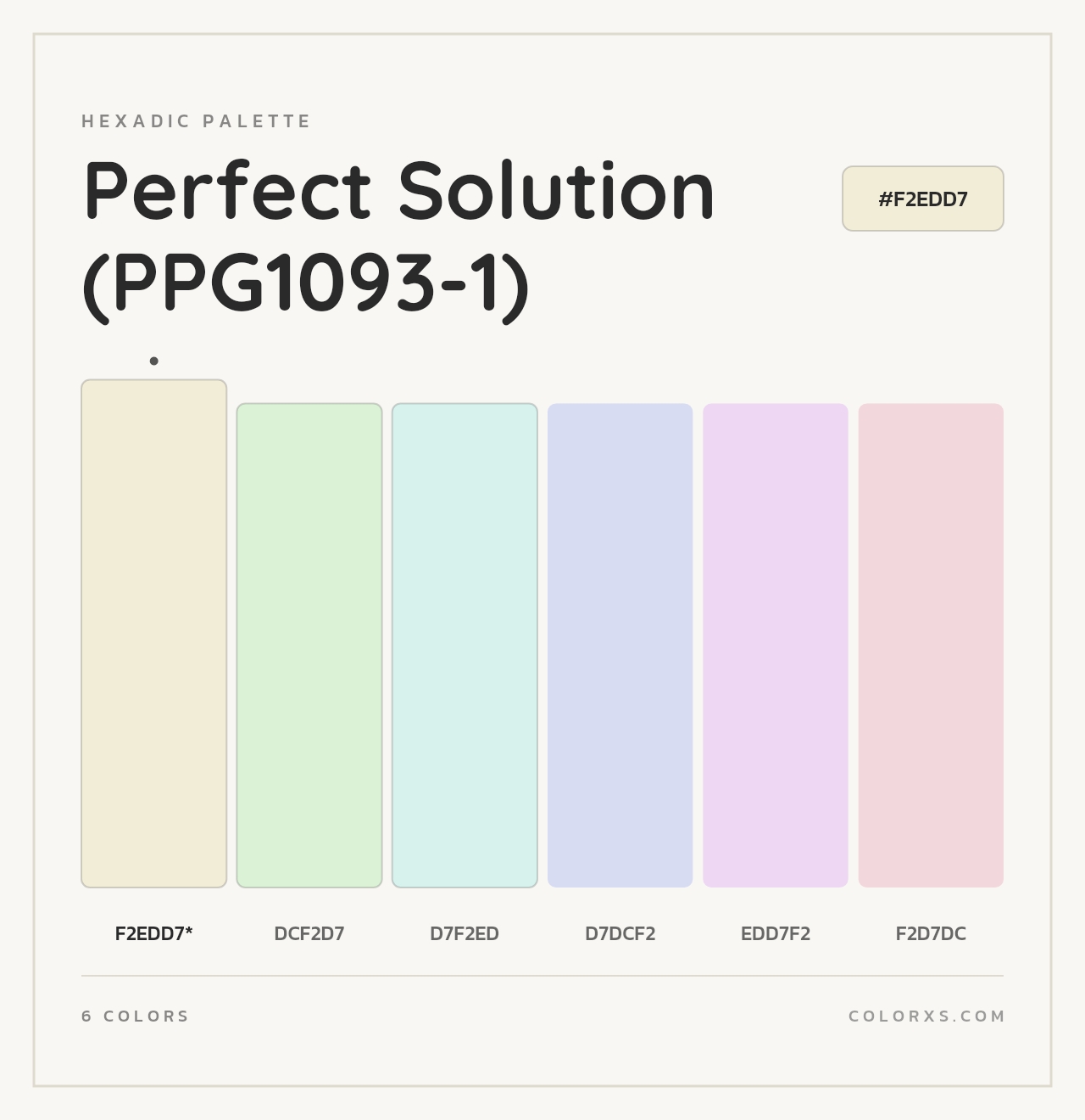 Perfect Solution (PPG1093-1) - Hexadic Color Palette