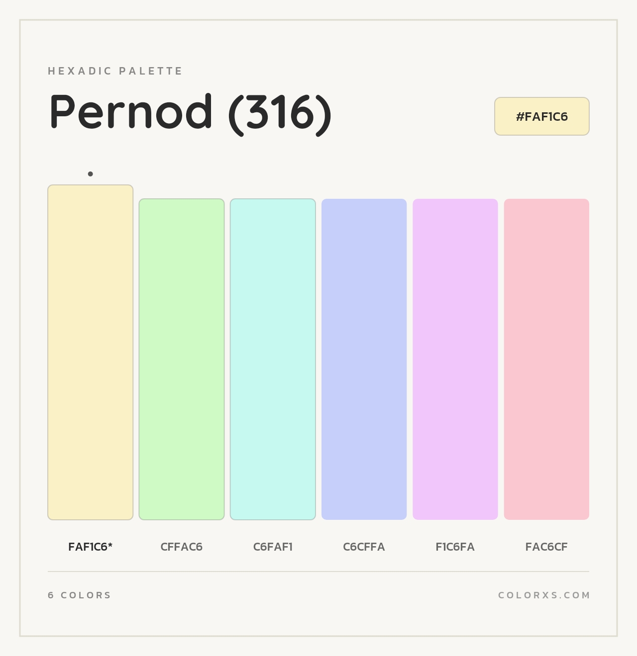 Pernod (316) - Hexadic Color Palette
