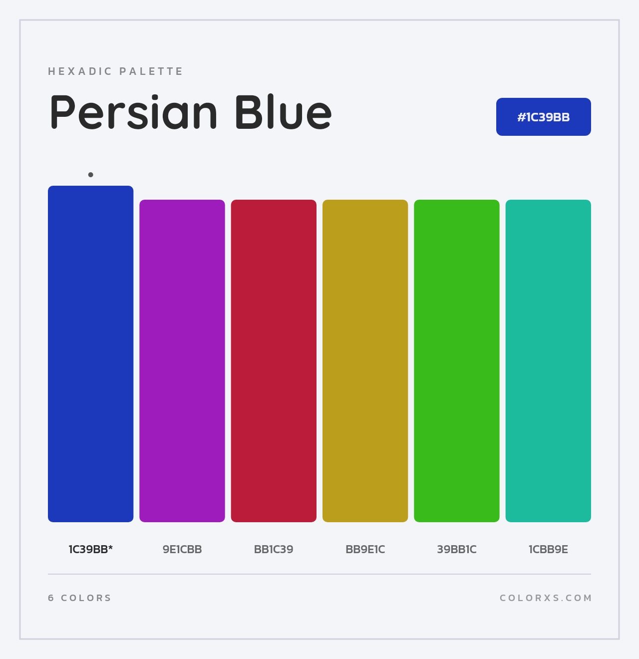 Persian Blue - Hexadic Color Palette