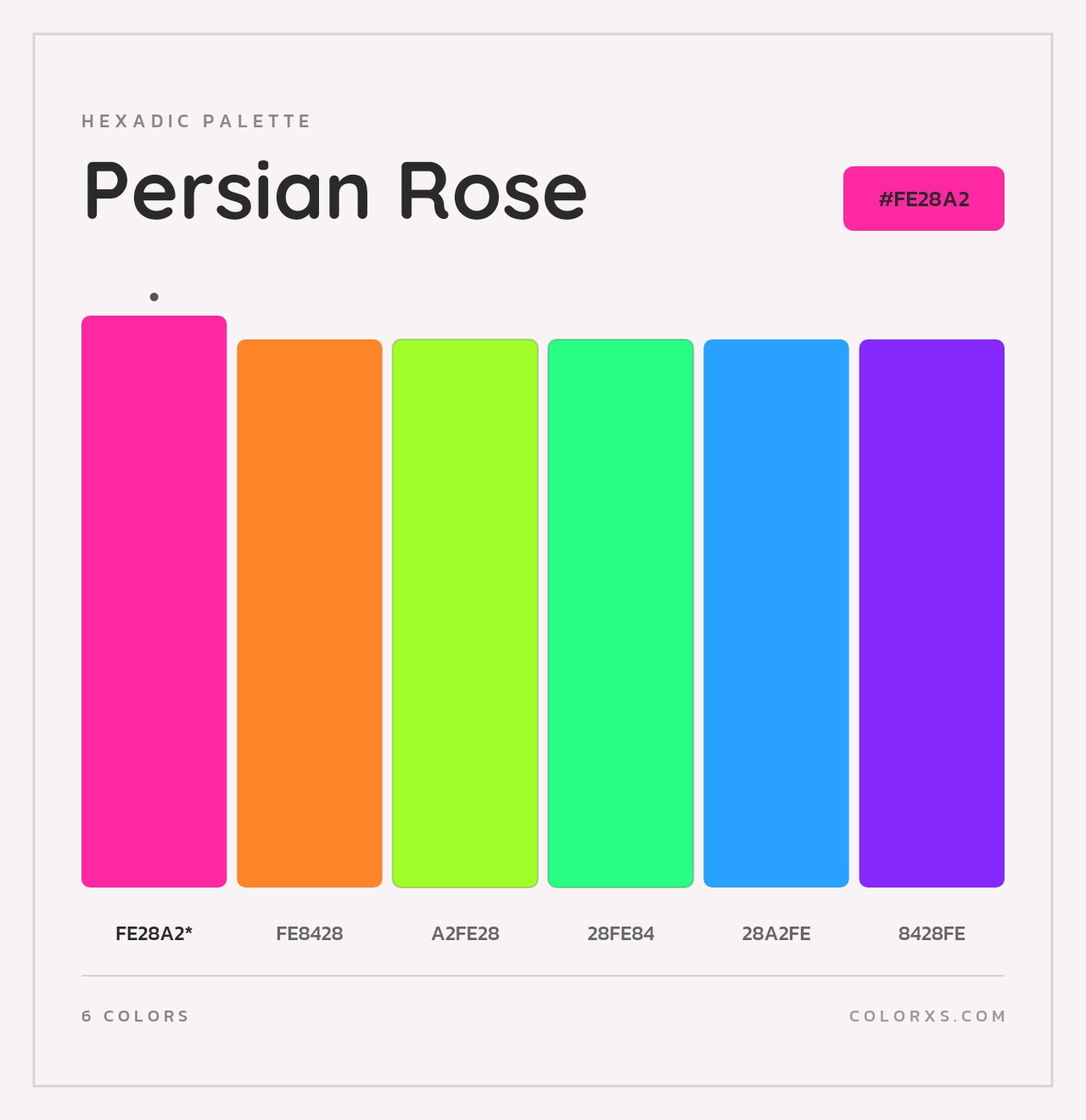 Persian Rose - Hexadic Color Palette