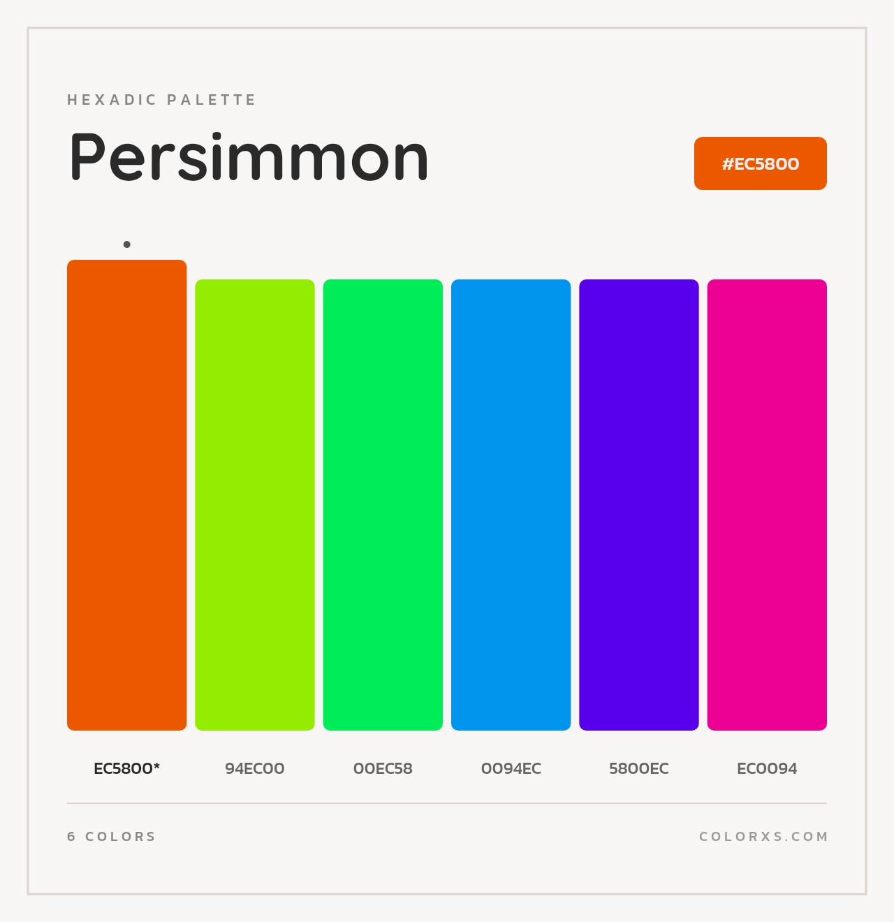 Persimmon - Hexadic Color Palette