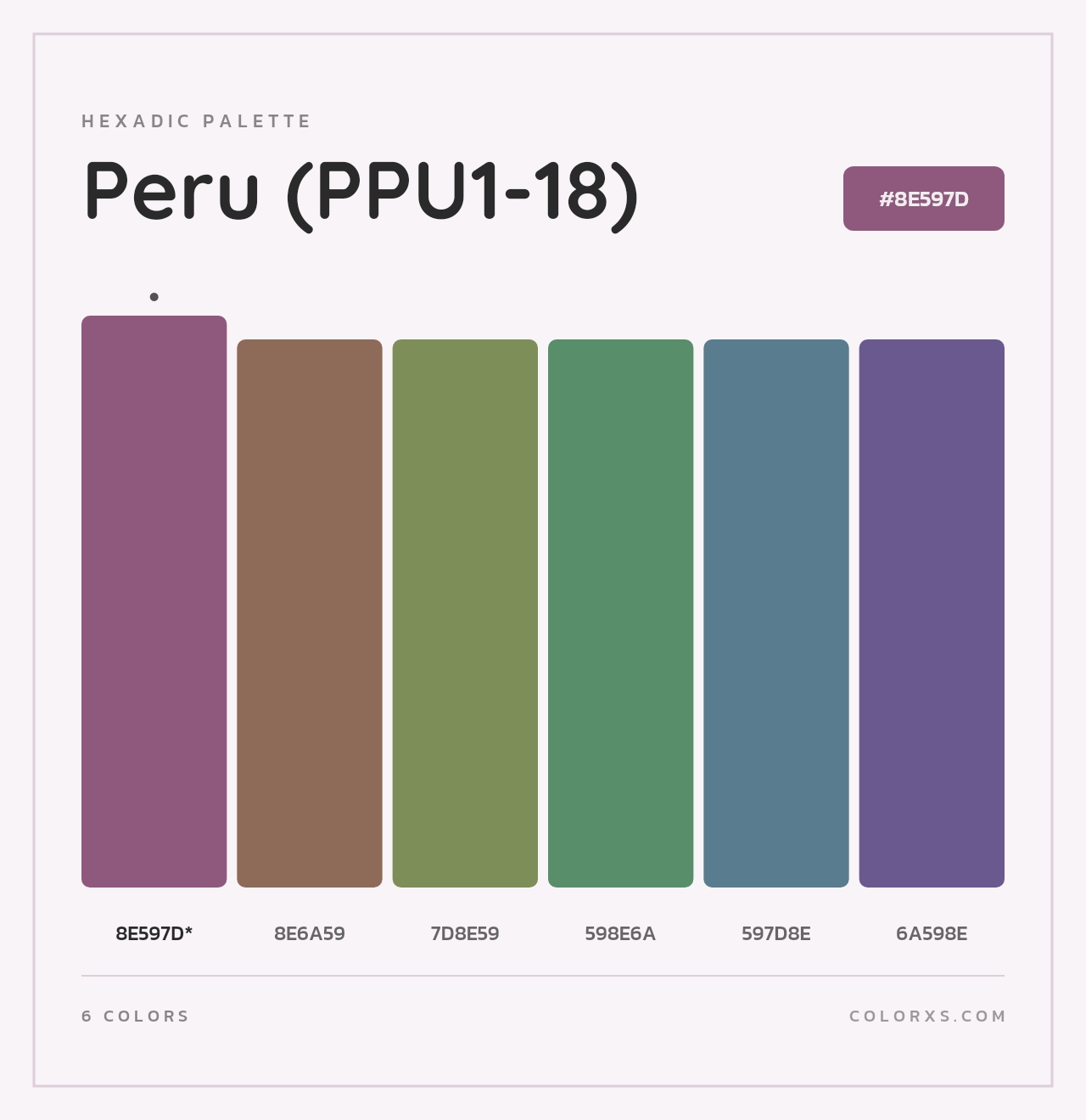 Peru (PPU1-18) - Hexadic Color Palette