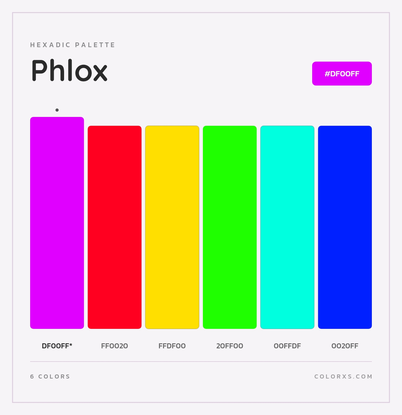 Phlox - Hexadic Color Palette