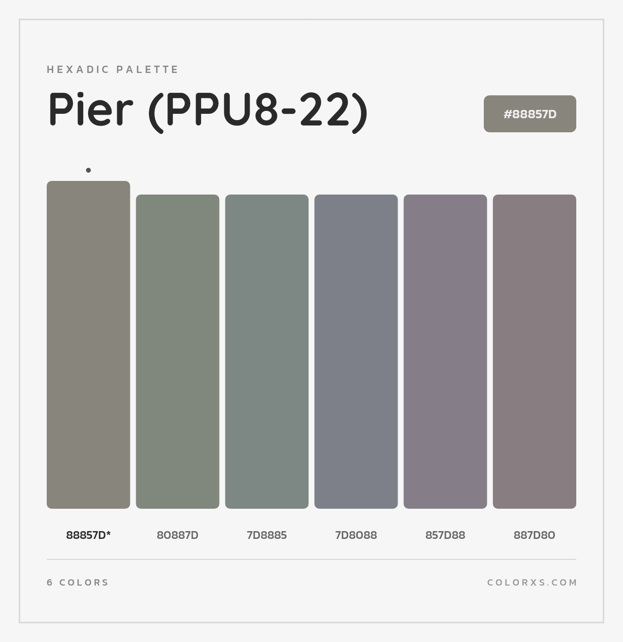 Pier (PPU8-22) - Hexadic Color Palette