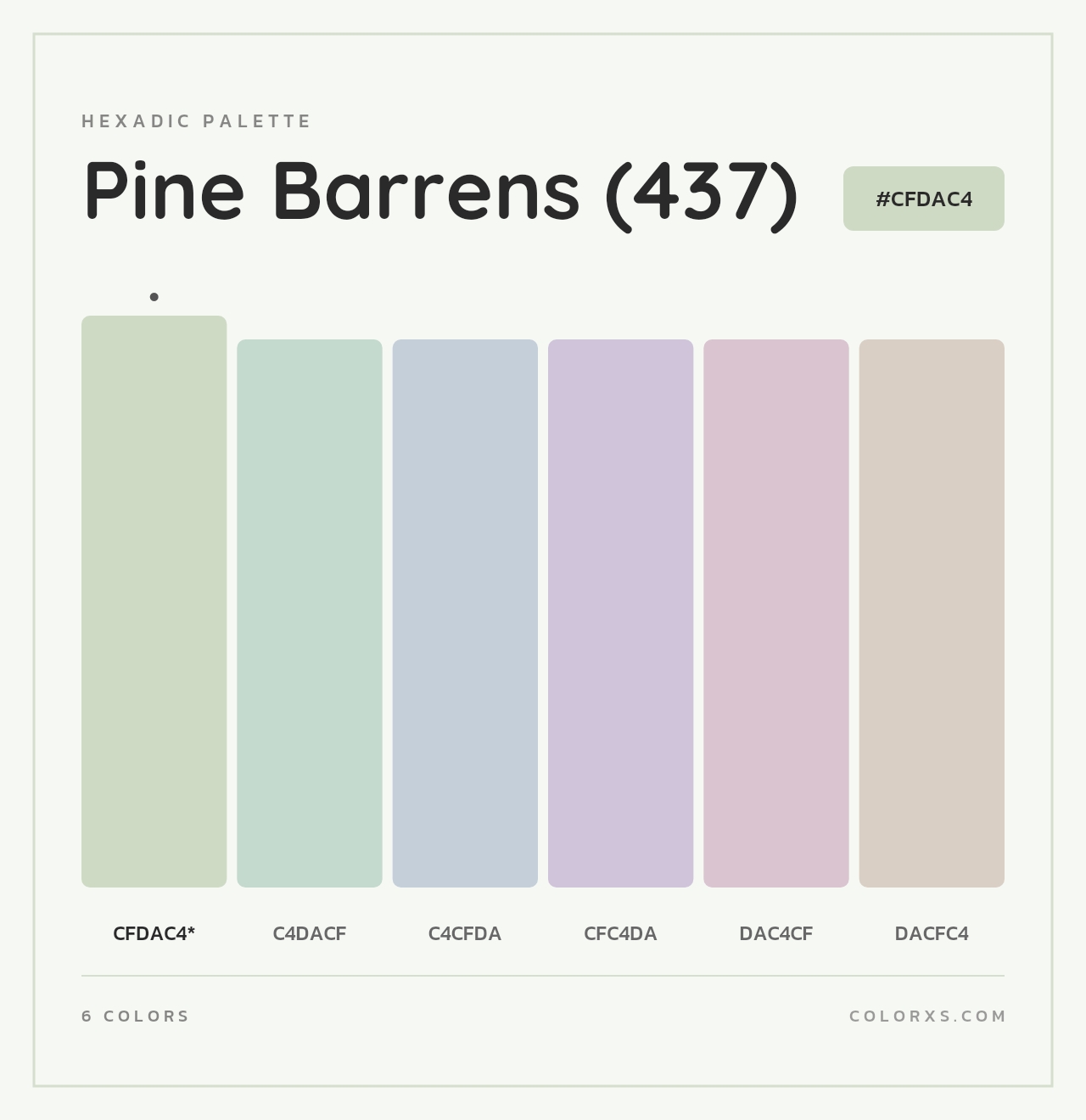 Pine Barrens (437) - Hexadic Color Palette